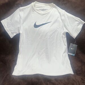 Nike White Tee with Black Swoosh
